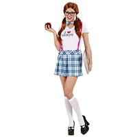 Nerdy schoolmeisje kostuum dame - thumbnail
