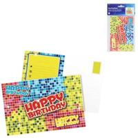 Folat uitnodigingskaarten happy birthday 6 stuks | 48 stuks - thumbnail