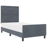 Boxspringbed met hoofdeinde Donkergrijs 90 x 190 cm Fluweel - thumbnail