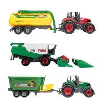 Toi-Toys Metal tractor met aanhanger, 6dlg. - thumbnail