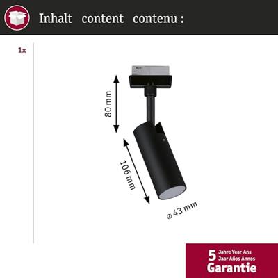 Paulmann Tubo 230V-railsysteem lamp URail 4 W LED Zwart (mat)