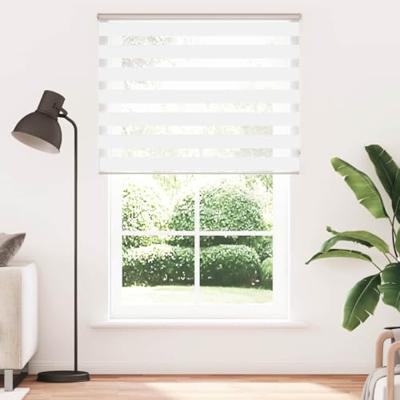 VidaXL Zebra rolgordijn 145x200 cm stofbreedte 140,9cm polyester wit - thumbnail