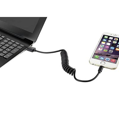 Renkforce USB-kabel USB 2.0 USB-A stekker, Apple Lightning stekker 0.95 m Zwart Spiraalkabel RF4087422