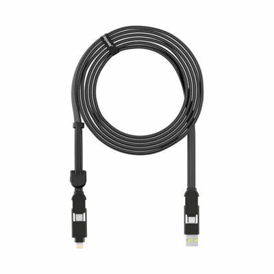 Rolling Square inCharge XL 6-in-1 Snellaadkabel 3 Meter - USB-C, Micro USB & Lightning Oplaadkabel voor iPhone, iPad & Android - Zwart