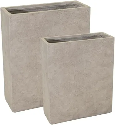 Mega Collections Plantenbak/Terrasafscheider Clayfibre 221L - L80 x B30 x H92 cm - Zand (Bruin)