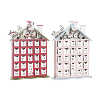 Adventkalender DKD Home Decor Hout Huis (27 x 7 x 40 cm) (2 Stuks)