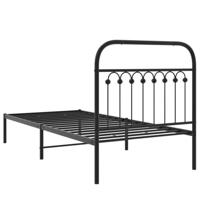 Bedframe met hoofdbord metaal zwart 90x190 cm - thumbnail