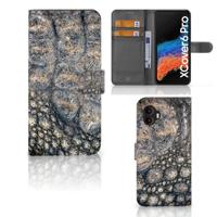 Samsung Galaxy Xcover 6 Pro | Telefoonhoesje | Met pasjeshouder | Krokodillenprint - thumbnail