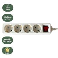 Stekkerdoos BRASQ 4 voudig 3 meter wit - thumbnail