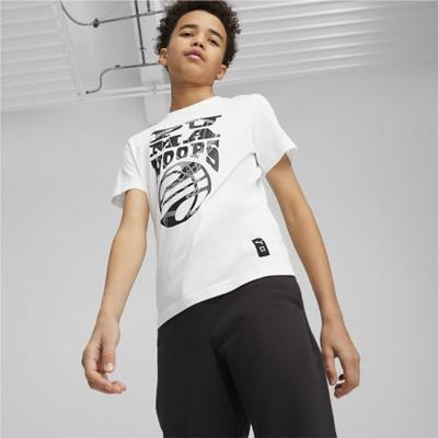 T-Shirt met Korte Mouwen voor kinderen Puma Basketball Blueprint - Maat: 15-16 Jaar