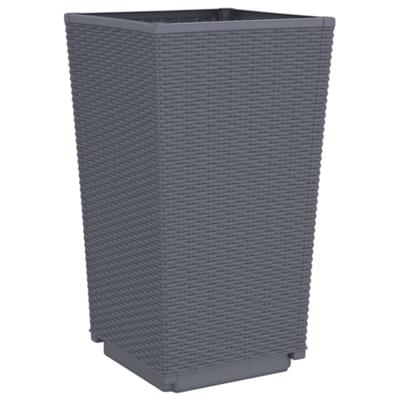 VidaXL Plantenbakken 2 st 32,5x32,5x57 cm polypropeen grijs