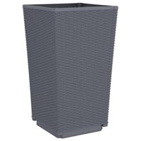 VidaXL Plantenbakken 2 st 32,5x32,5x57 cm polypropeen grijs - thumbnail