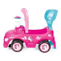 Dolu eenhoorn loopauto met duwstang roze - thumbnail