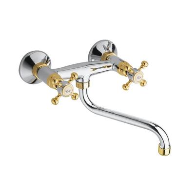 Inbouw Wastafelmengkraan Sapho Antea 2-knop Gebogen Uitloop 19 cm Chroom / Goud Sapho Inbouw Wastafelmengkraan Sapho Antea 2-knop Gebogen Uitloop 19 cm Chroom / Goud Sapho