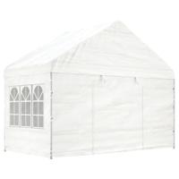 Prieel met dak 17,84x4,08x3,22 m polyetheen wit - thumbnail