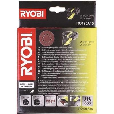 Ryobi RO125A10 | 10-delig ROS Schuurpapier compatibel met R18ROS-0 en ROS300 - 5132002608 - 5132002608