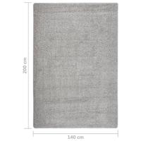 VidaXL Vloerkleed shaggy anti-slip 140x200 cm lichtgrijs - thumbnail