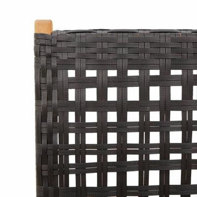 7-delige Tuinset poly rattan en massief hout zwart - thumbnail