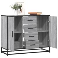 Dressoir 92x35x76 cm bewerkt hout grijs sonoma eikenkleurig - thumbnail
