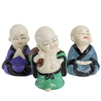 Happy Boeddha Beeld Vrolijke Kleuren - set van 3 - ca. 9cm - thumbnail