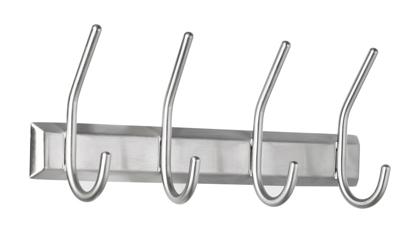 ALCO Kapstoklijst 2841 2841 Aantal haken: 4 (b x h x d) 315 x 130 x 70 mm RVS Zilver 1 stuk(s)