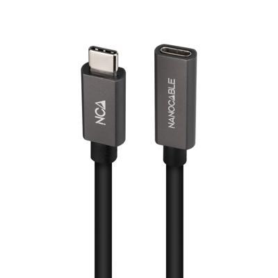 NANOCABLE 10.01.4401 - USB 3.2 Gen2x2 20 Gbit/s 3A-kabel, 4K/60 Hz, USB-C-stekker naar USB-C-aansluiting, zwart, 1 m