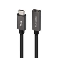 NANOCABLE 10.01.4401-L150 - USB 3.2 Gen2x2 20 Gbit/s 3A-kabel, 4K/60 Hz, USB-C-stekker naar USB-C-aansluiting, zwart, 1,5 m - thumbnail