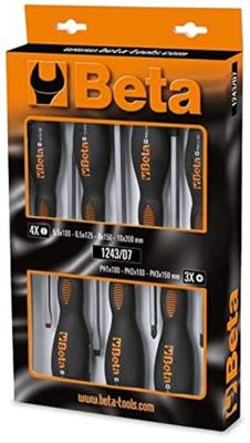 Beta 1243/D7 Schroevendraaierset | Sleuf + Phillips | Slag | 7-Delig - 012430017