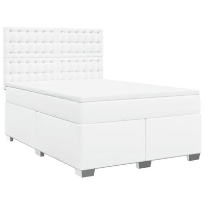 Boxspring met matras kunstleer wit 140x200 cm - thumbnail