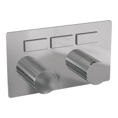 Brauer Stripe 3-weg inbouwthermostaat met drukknoppen met in- en afbouwdelen chroom