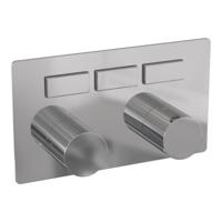 Brauer Stripe 3-weg inbouwthermostaat met drukknoppen met in- en afbouwdelen chroom - thumbnail