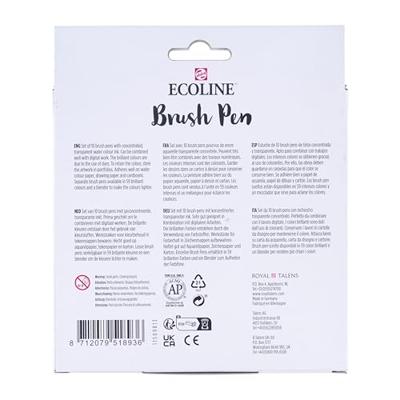 Bruynzeel Ecoline brush pen set helder, 10 kleuren