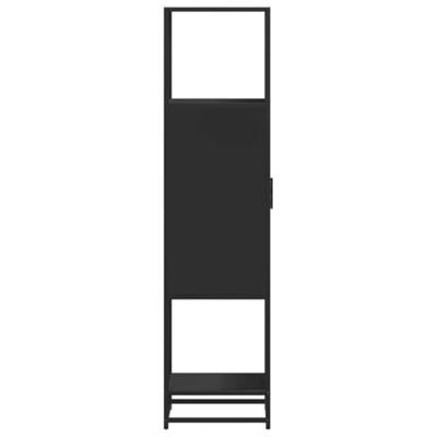 Hoge kast 35,5x35x139 cm bewerkt hout en metaal zwart