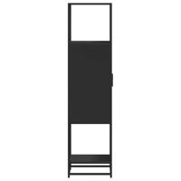 Hoge kast 35,5x35x139 cm bewerkt hout en metaal zwart - thumbnail