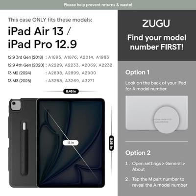 Zugu Case iPad Air 13" (M2/M3) 2024 & iPad Pro 12.9 (3rd/4th gen) - Berry