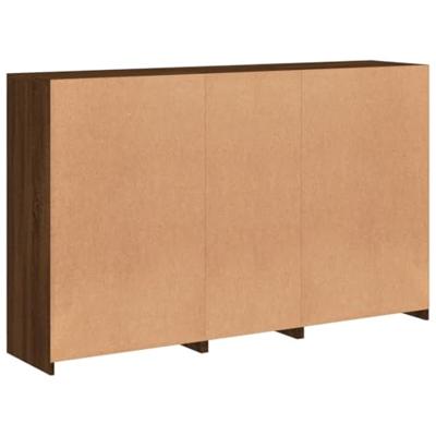Dressoir met LED-verlichting 162x37x100 cm bruin eikenkleur