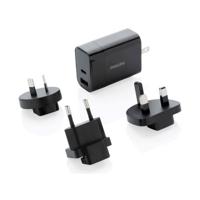 Universele Reisadapter Philips Zwart 30 W - thumbnail