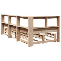 Bed met boekenkast zonder matras massief grenenhout 90x190 cm - thumbnail
