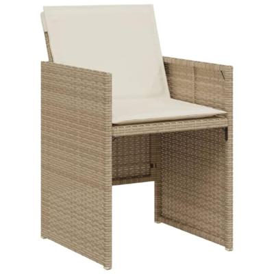 3-delige Bistroset met kussens poly rattan beige - thumbnail