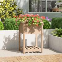 VidaXL Plantenbak met schap 54x54x81 cm massief grenenhout - thumbnail