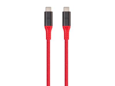 Monoprice AtlasFlex Serie Duurzame USB 3.2 Gen 2 Type-C Data & Power Kevlar Versterkte Nylon-Vlechtkabel 5A/100W 1m Rood