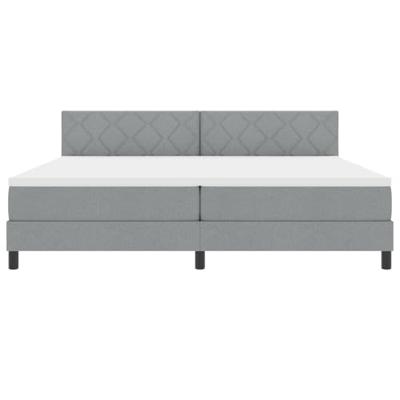 boxspringbed met matras en LED lichtgrijs 200x200 cm stof
