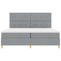 Boxspringbed met matras en LED stof lichtgrijs 200x200 cm - thumbnail