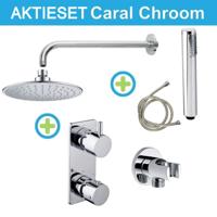 ACTIE Wiesbaden Inbouw Regendouche | Caral | Rechthoek Muuruitloop | Chroom - thumbnail