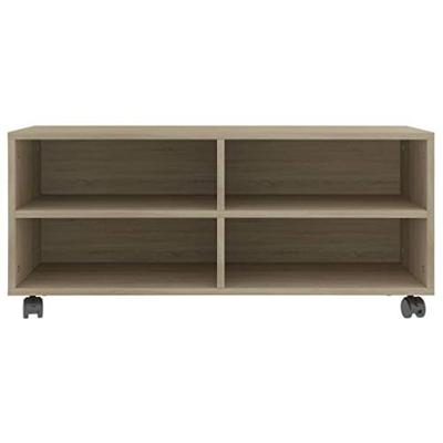 VidaXL Tv-meubel met wieltjes 90x35x35 cm bewerkt hout sonoma eiken