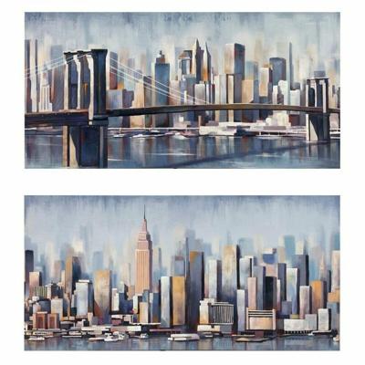 Schilderij DKD Home Decor New York (120 x 3 x 60 cm) (2 Stuks)