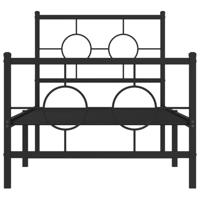 Bedframe met hoofd- en voeteneinde metaal zwart 75x190 cm - thumbnail