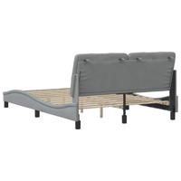 Bedframe zonder matras stof lichtgrijs 140x190 cm - thumbnail