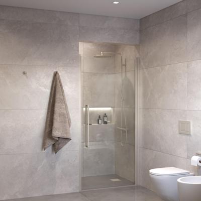 Sanivo Suno Nisdeur draaideur 70 cm RVS Look Helder Glas 8 mm Nano