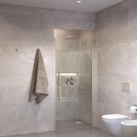 Sanivo Suno Nisdeur draaideur 70 cm RVS Look Helder Glas 8 mm Nano - thumbnail